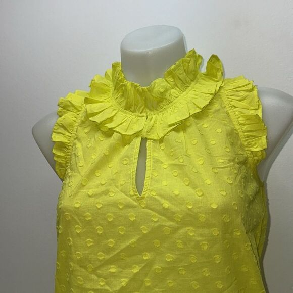 🔥 J.Crew neon yellow blouse top tank Sz XSmall New - Picture 2 of 5